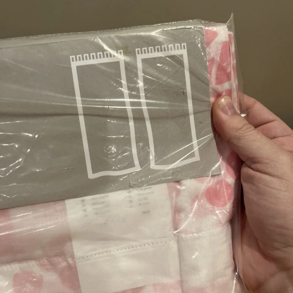IKEA Curtain Panels Varen Nina Roeraade White Pink 57x98
